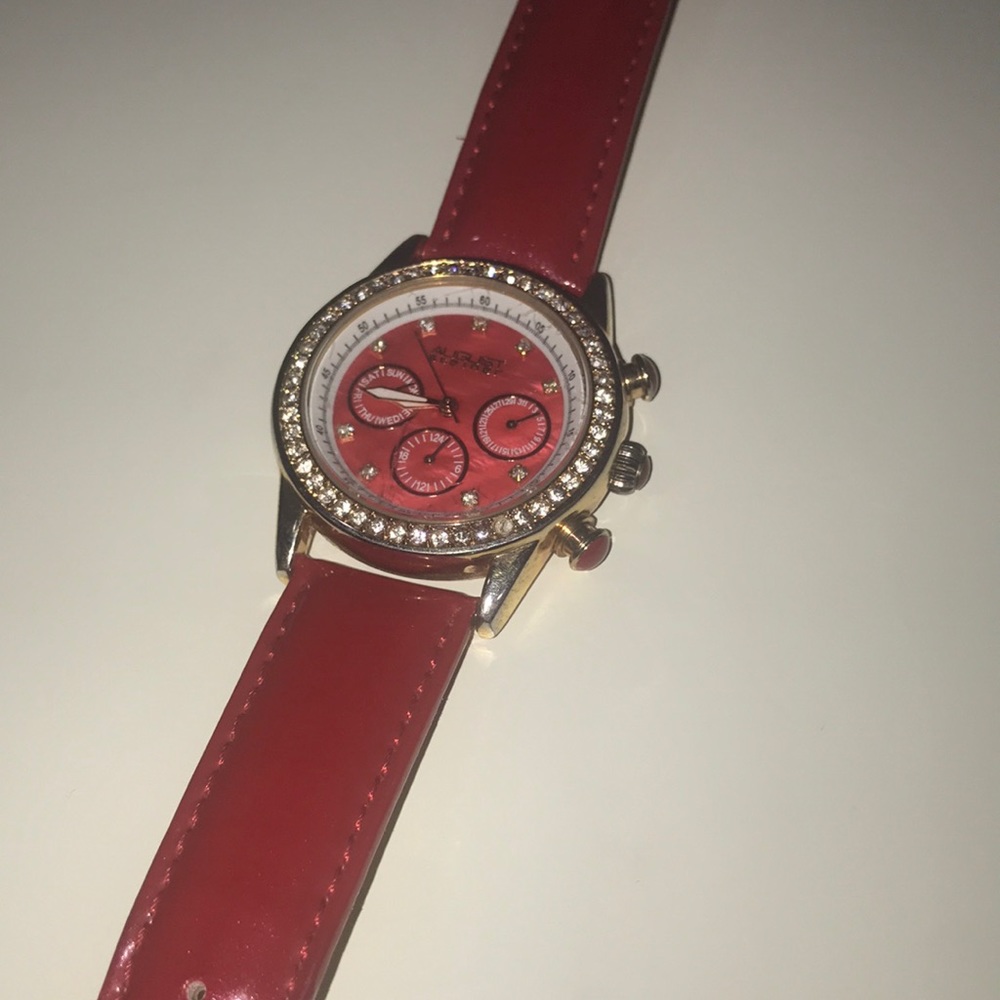 Red and Gold August Steiner Watch